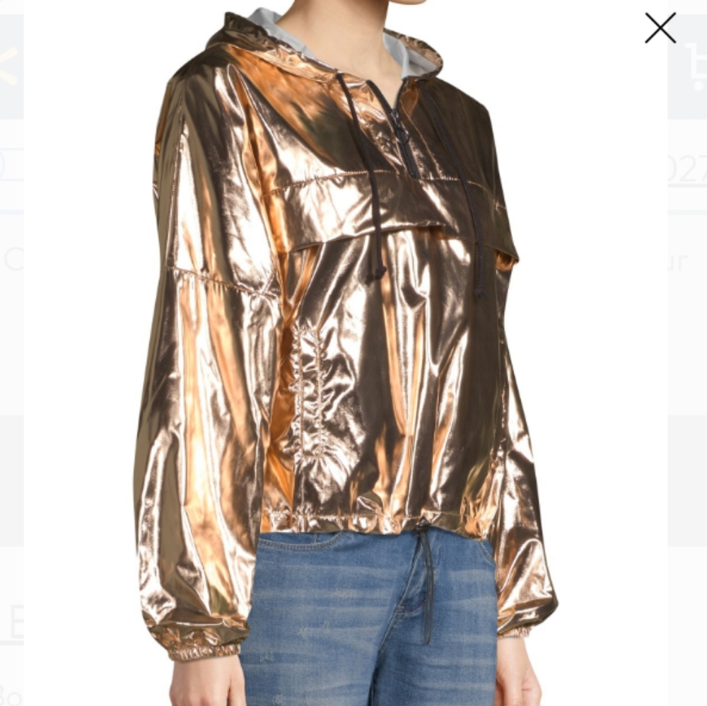 Metallic Gold Rain Jacket/Coat Athletic